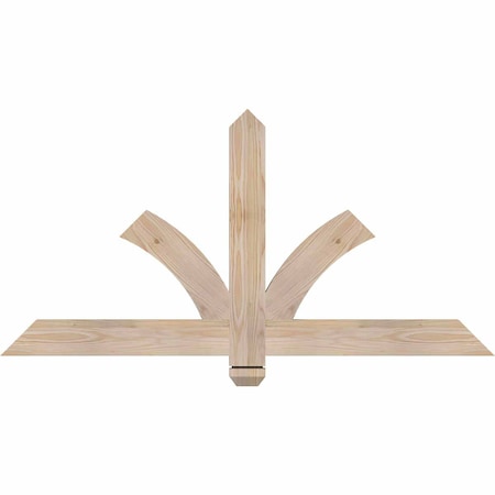 Ekena Millwork Redmond Smooth Timber Gable Bracket, Douglas Fir, 48"W x 24"H x 1 1/2"D x 3 1/2"F, 12/12 Pitch GBW048X24X0204RED00SDF